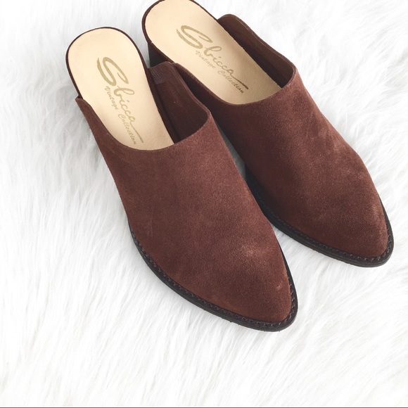 Sbicca | chocolate brown suede contoured mules - Picture 4 of 6